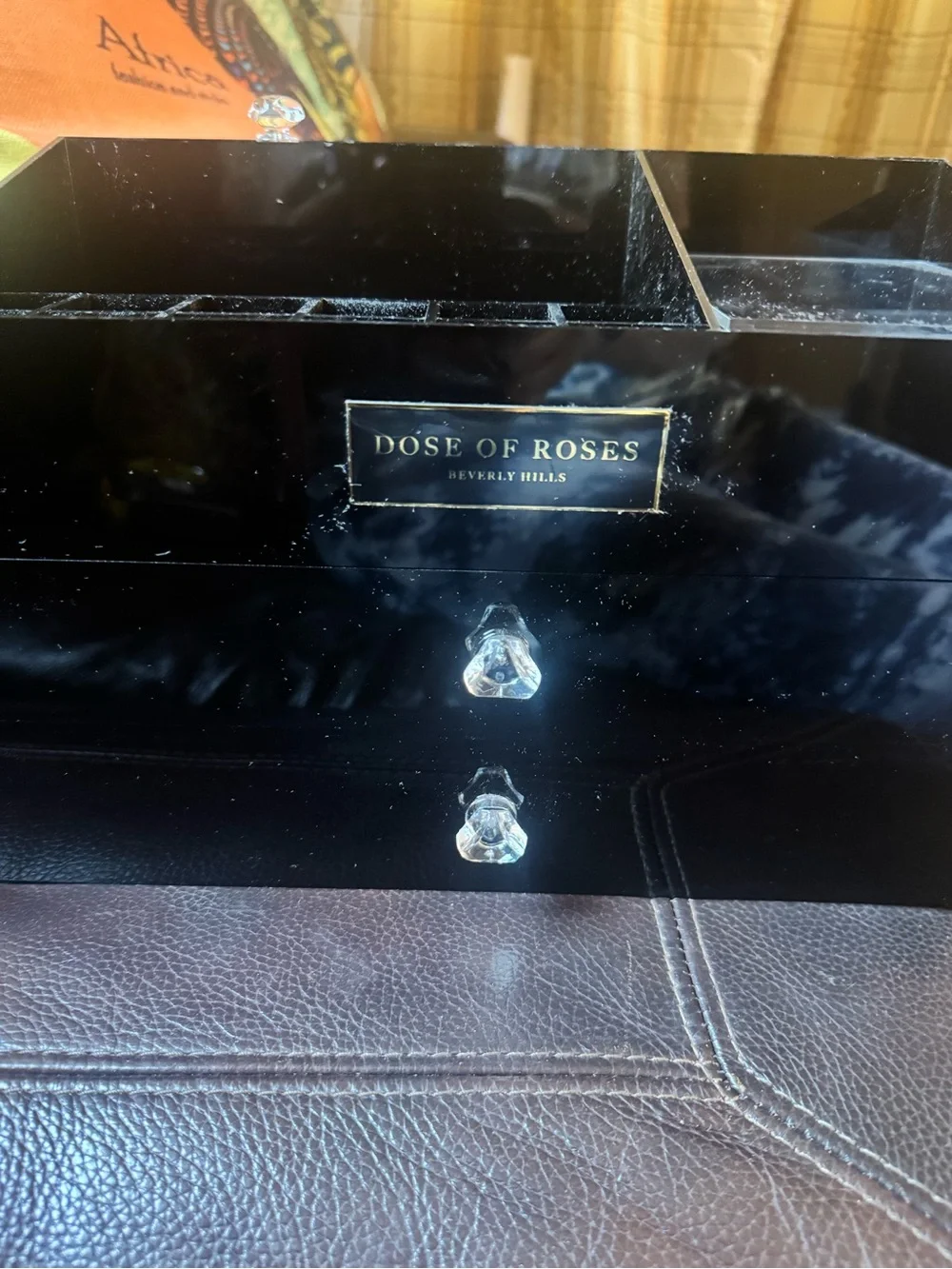 Dose of Roses Black Acrylic J Makeup Organizer. Used a few times